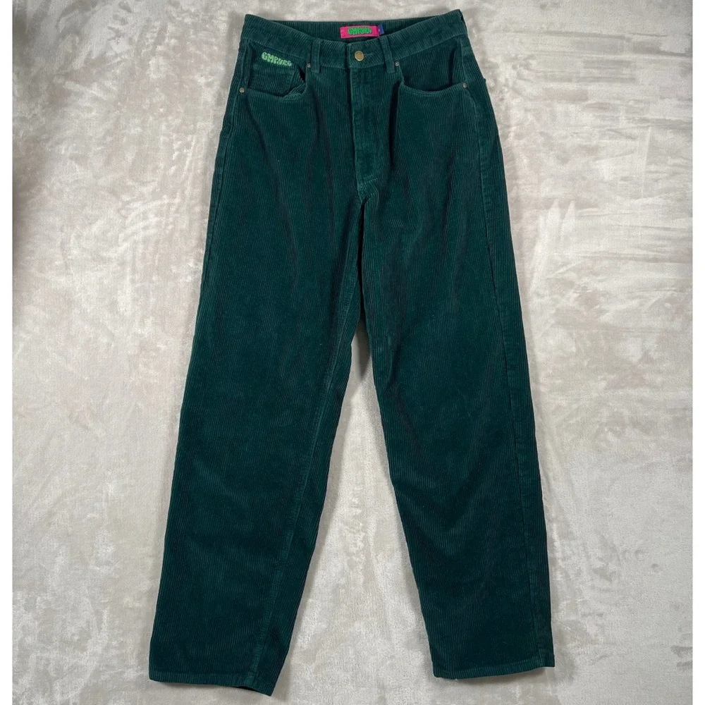 Empyre Women's Pants Tori Corduroy Straight Leg Casual Skater 8 Green
